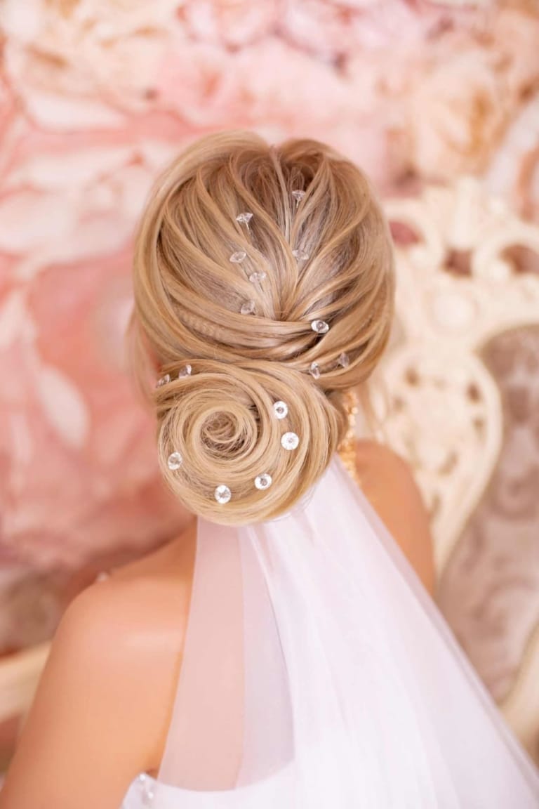 Woman with bridal hairstyle