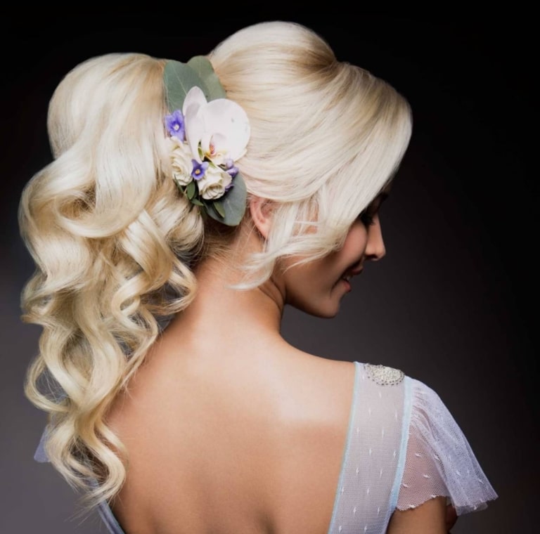 Woman with bridal hairstyle