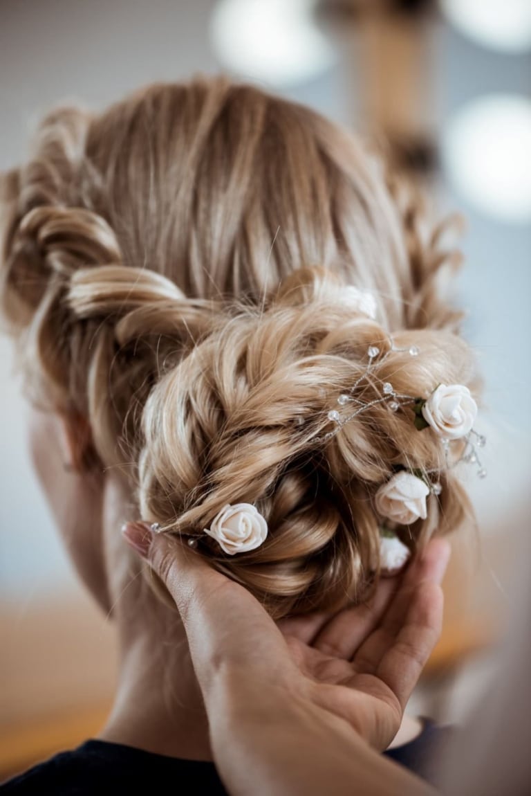 Woman with bridal hairstyle