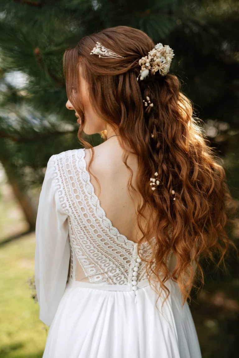 Woman with bridal hairstyle