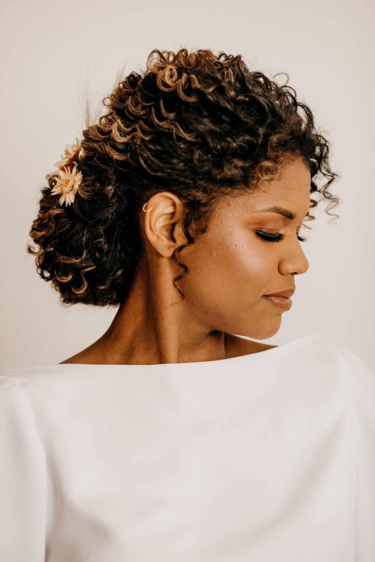 Woman with bridal hairstyle