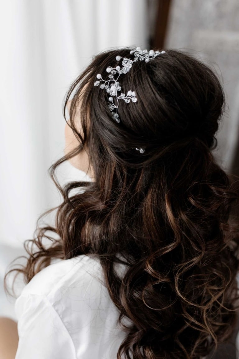 Woman with bridal hairstyle