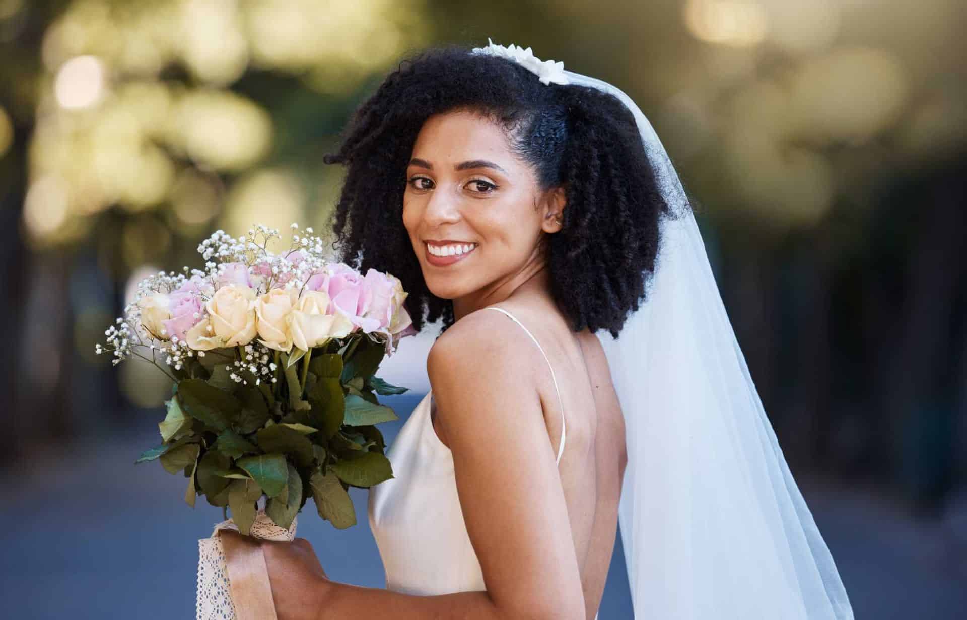 Woman with bridal hairstyle